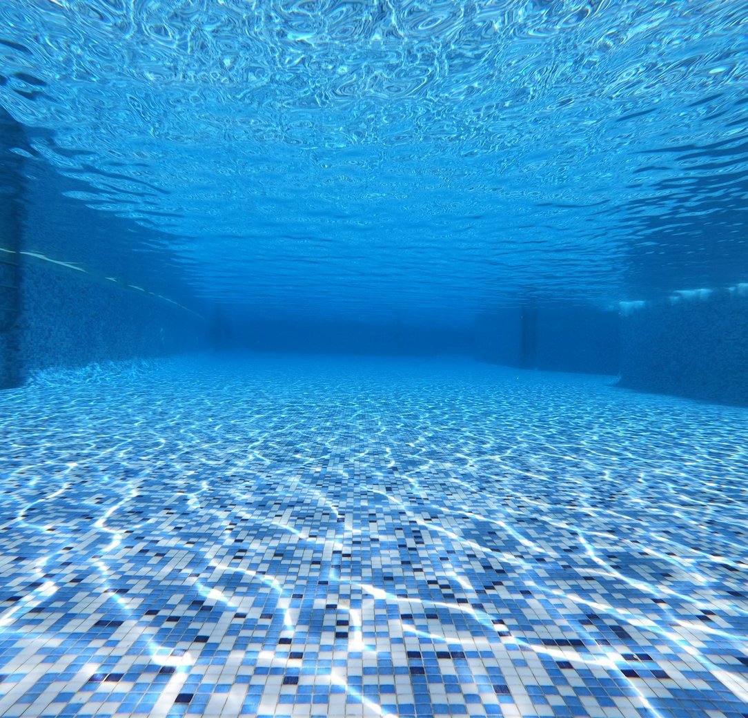 Clear residential pool water